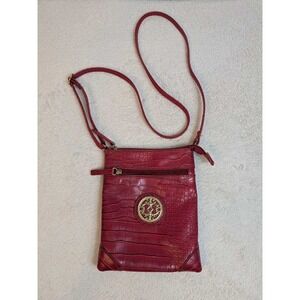Relic Embossed Croc Texture Crossbody Shoulder Bag Red